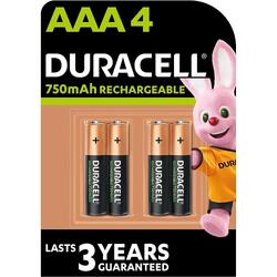 Batterie Duracell rechargeable AAA / HR03 NimH 1,2V 750 mAh (4 pièces)