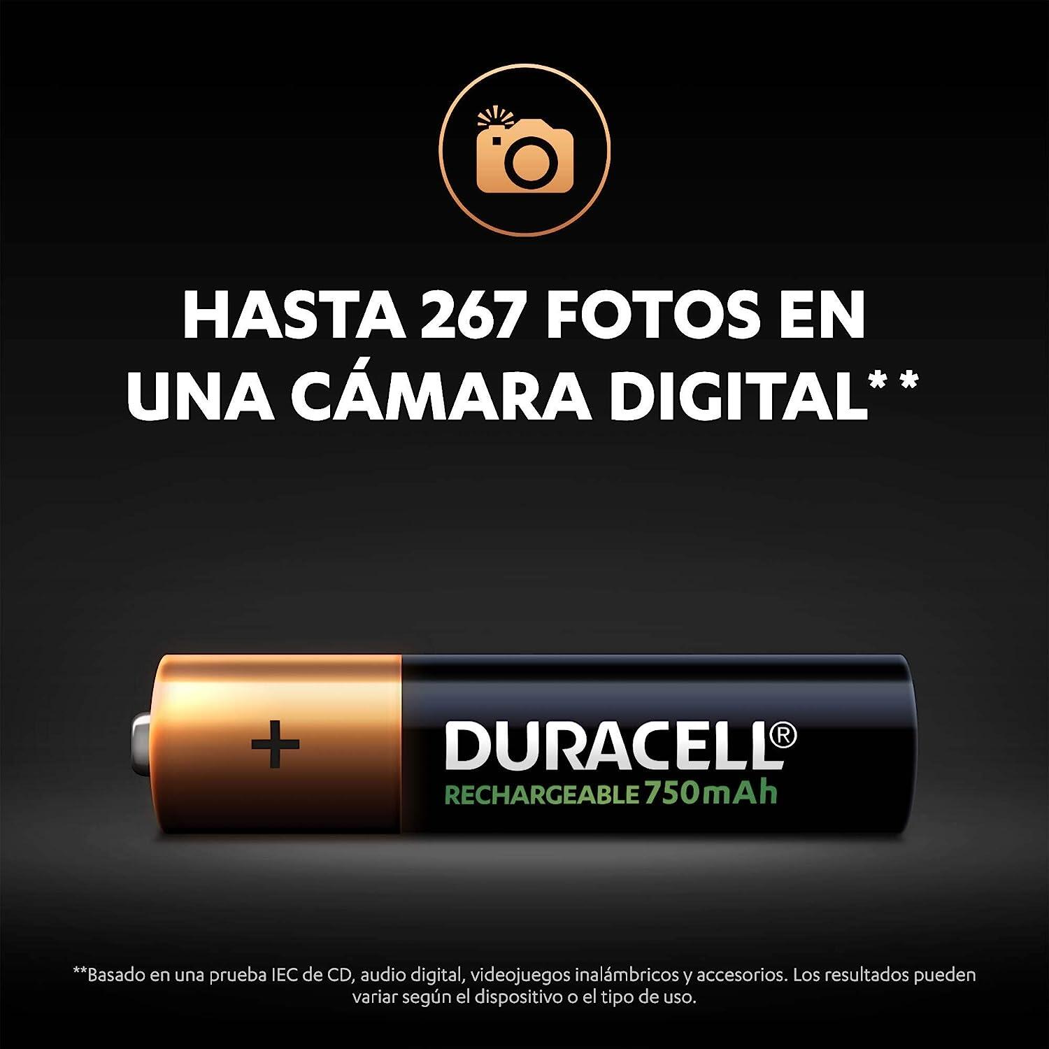 Duracell Batterie wiederaufladbar AAA / HR03 NimH 1,2V 750 mAh (4 Stück) 5/6
