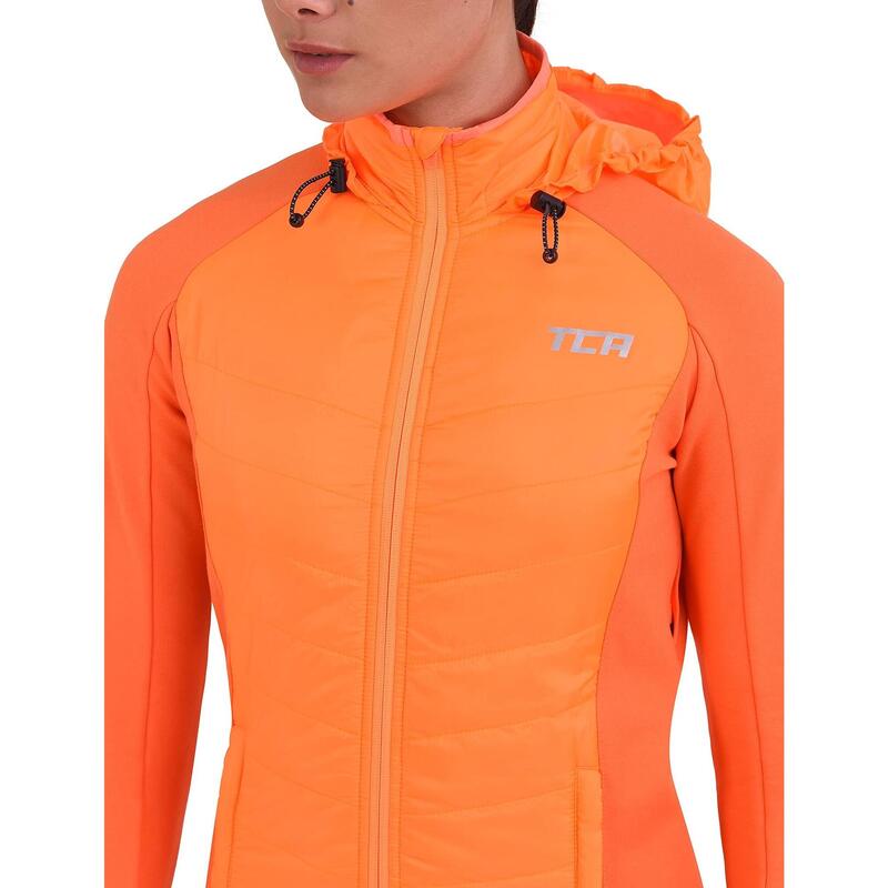 Veste de course superhermique des femmes avec poches zippées et capot