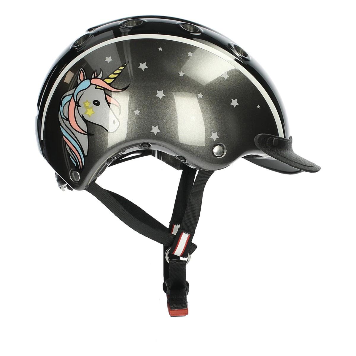 Kinder Reit-, Fahrrad- und Skihelm NORI Einhorn schwarz/grau 4/4