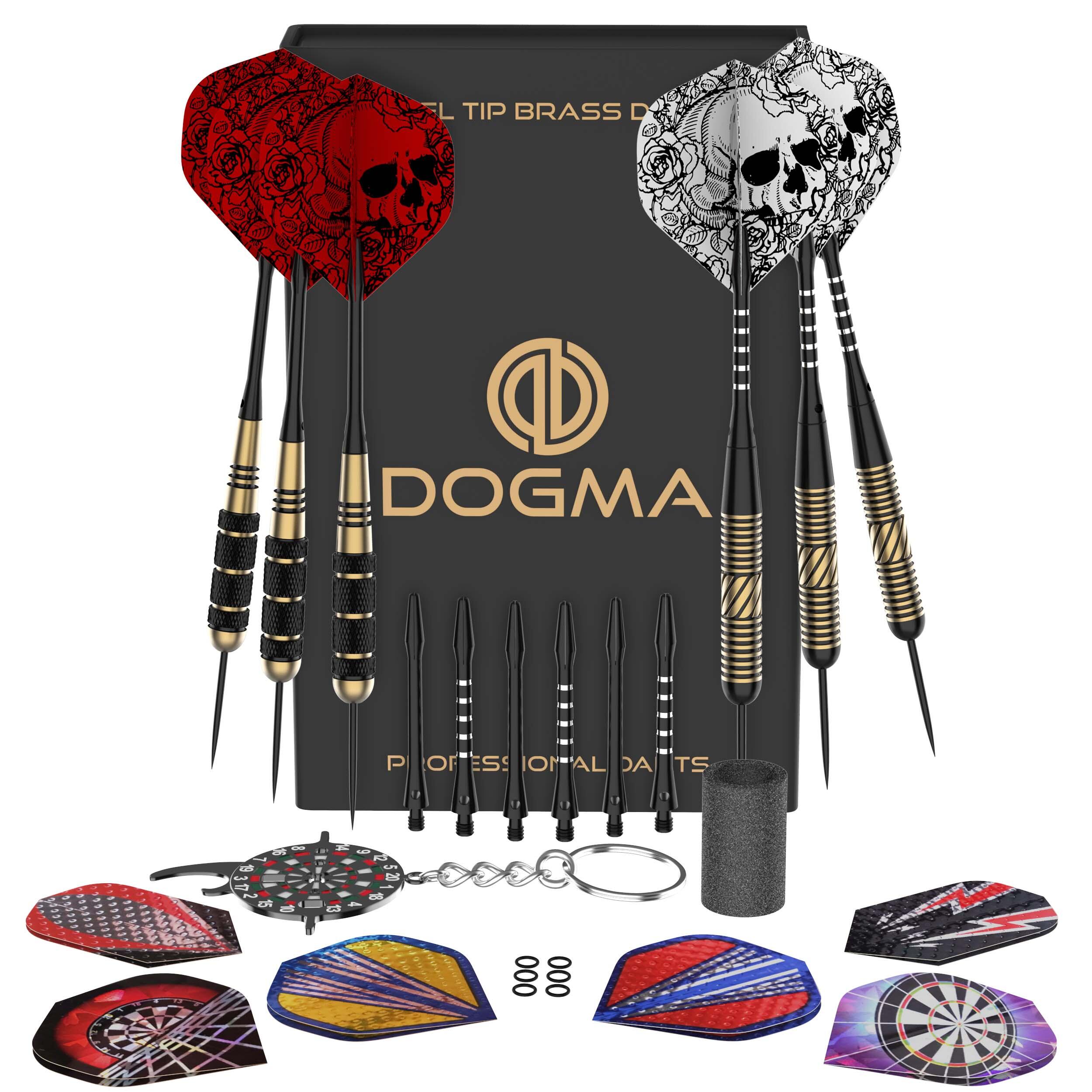 Dartpijlen - 23&24 Gram Darts - Brass Dartspijlen Set - 6 Steeltip Dartpijltjes 4/7