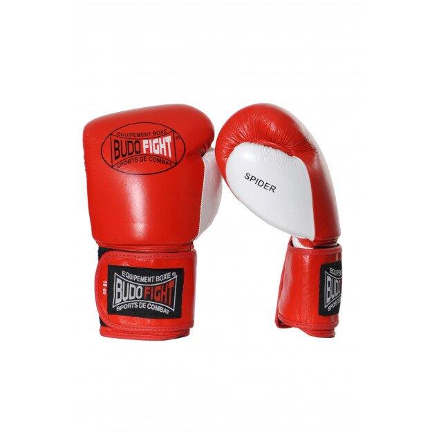 Guanti da boxe Spider Sparring in pelle rossa 1/3