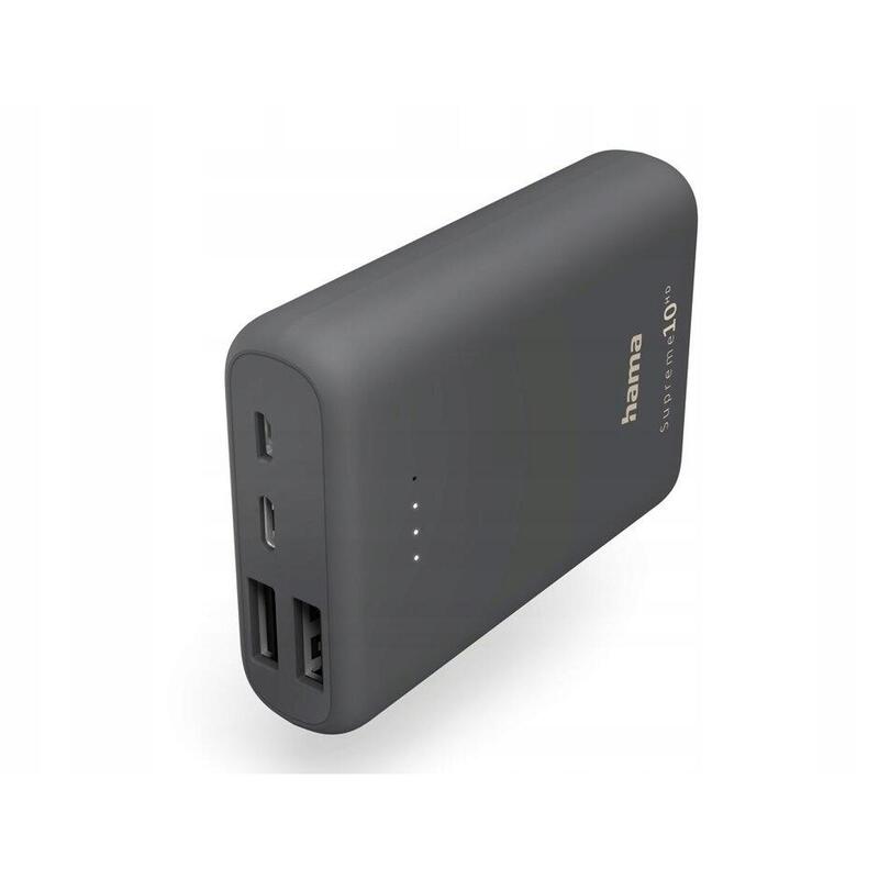 Powerbank Hama 10000 mAh, 2 x USB-A, USB-C, 3 złącza