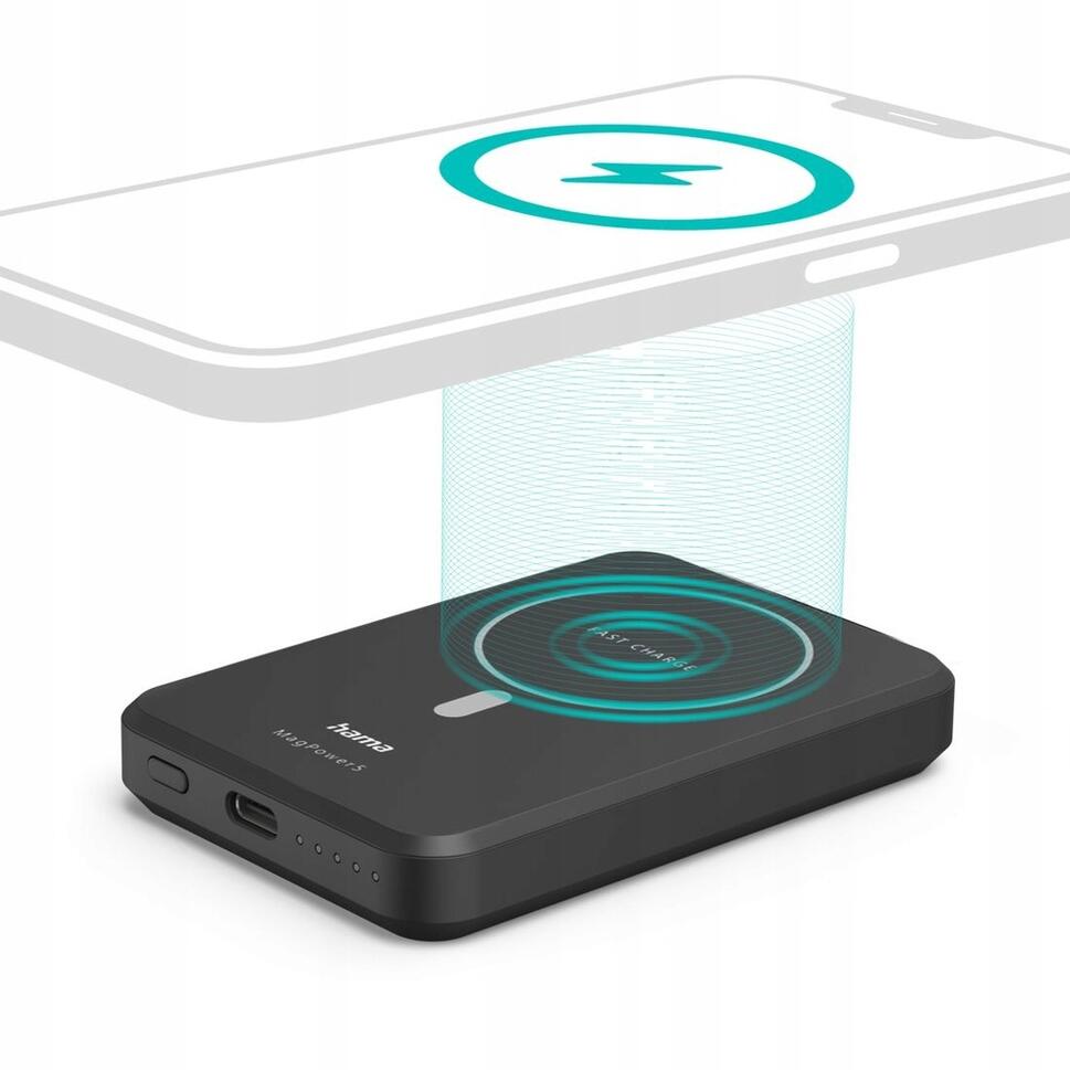 Powerbank indukcyjny Hama 5000 mAh USB-C 10W