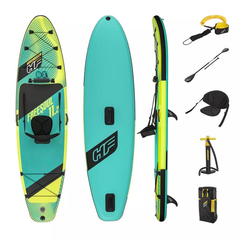 HYDROFORCE FREESOUL 11'2" 2023 SUP Board Stand Up Paddle KAJAK SITZ 2in1 Paddel