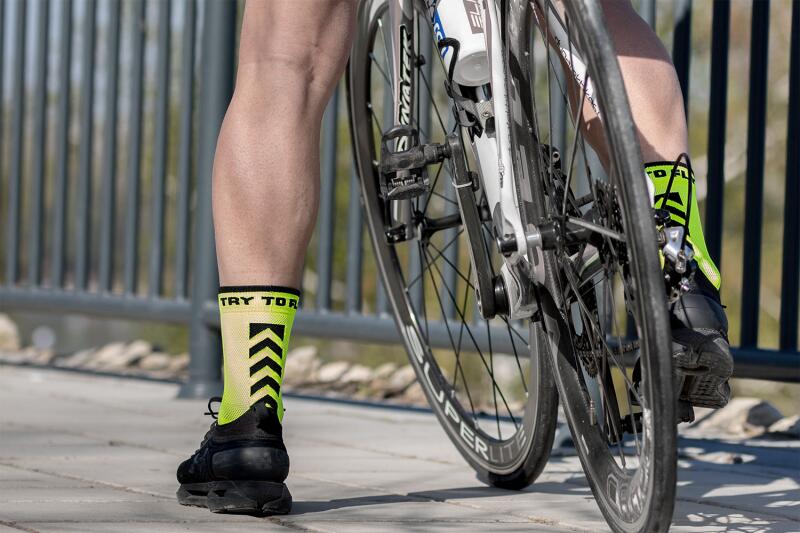 Skarpety rowerowe Skarpety rowerowe Fluo Yellow 3/4