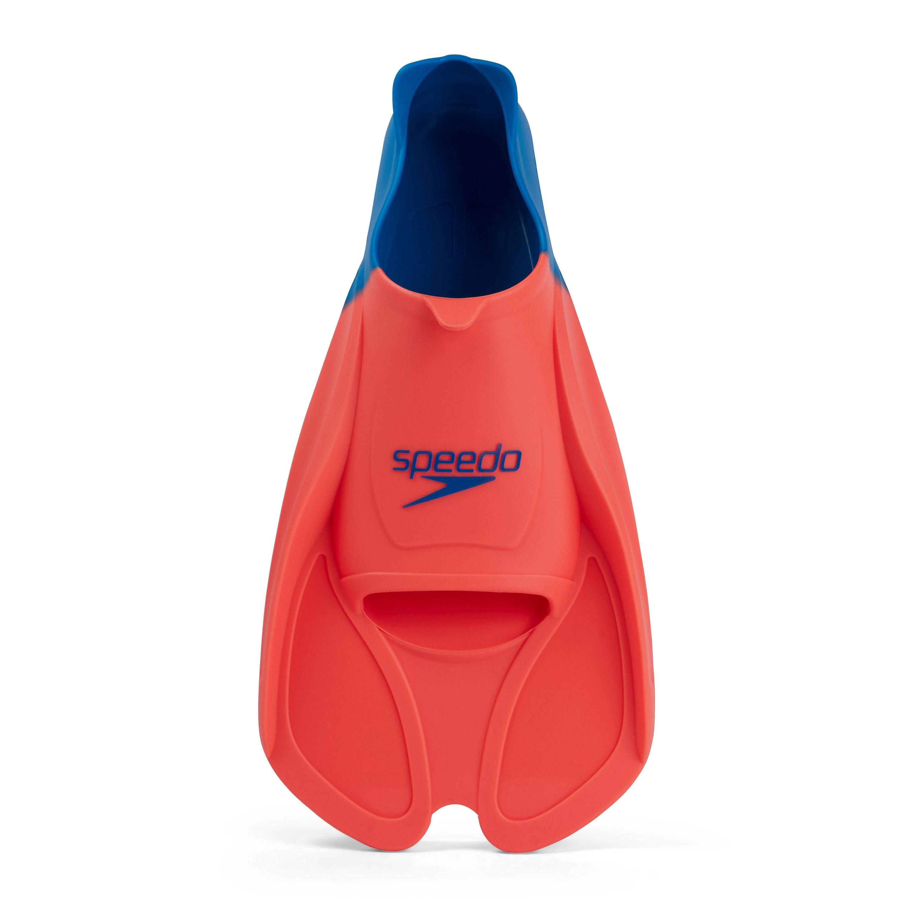 Speedo Training Fins - Fluro Tangerine/ Pool Blue/ Blue Flame 3/5