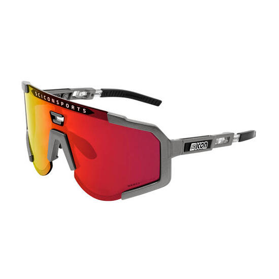 Scicon Aeroscope Occhiale Sportivo (Grigio Antracite/Rosso Specchiato)