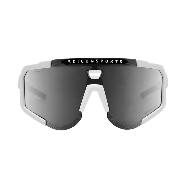 Scicon Aeroscope Lunettes de Sports (Blanc Brillant/Gris Miroir)