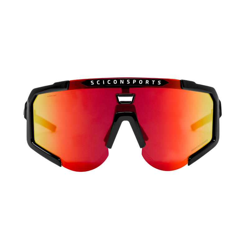 Scicon Aeroscope Gafas Deportivas (Negro Brillante/Multimirror Rojo)