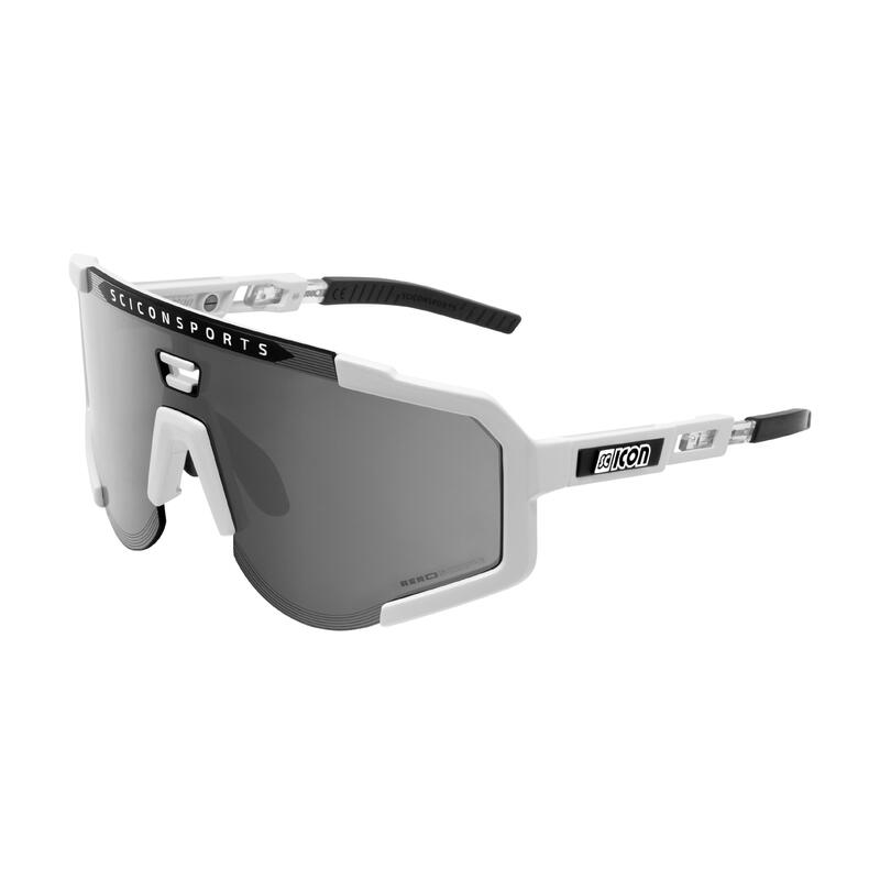 Scicon Aeroscope Gafas Deportivas (Blanco Lucido/Plateado Espejo)