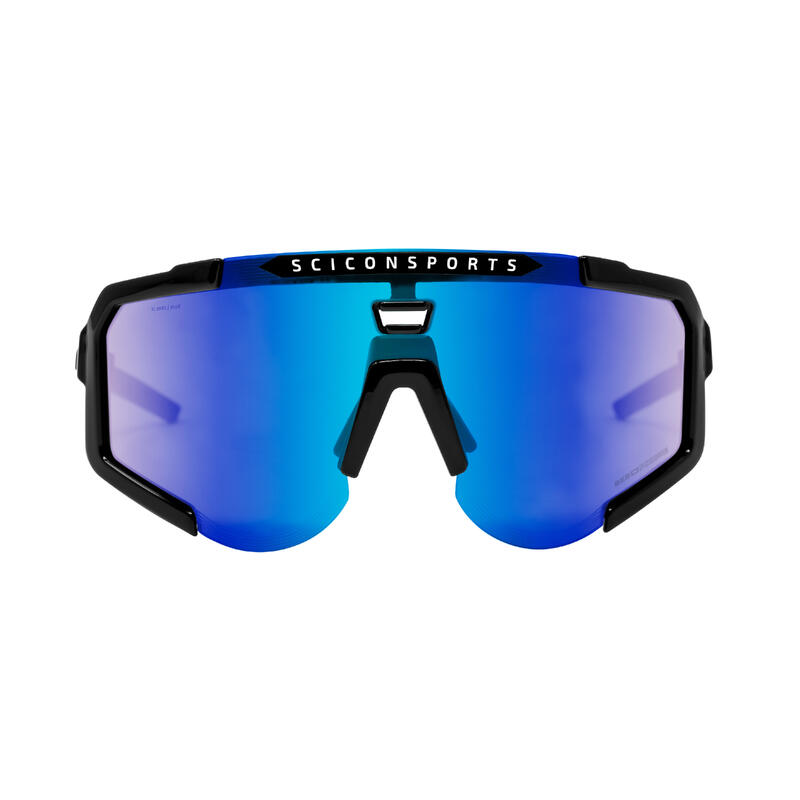 Scicon Aeroscope Gafas Deportivas (Negro Brillante/Azul Espejo)