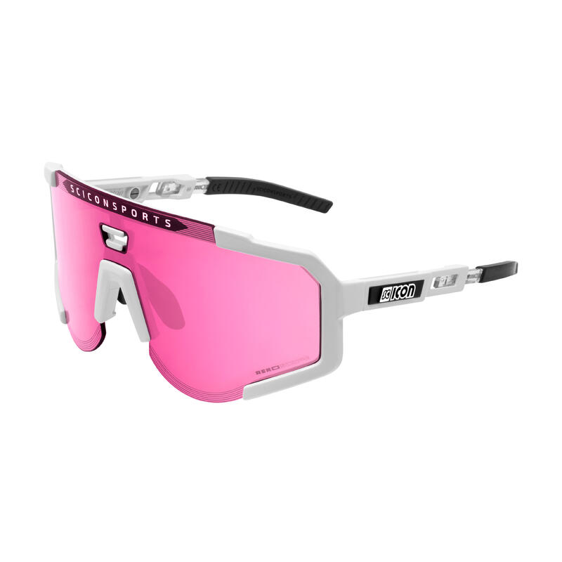 Scicon Aeroscope Lunettes de Sports (Blanc Brillant/Rose)