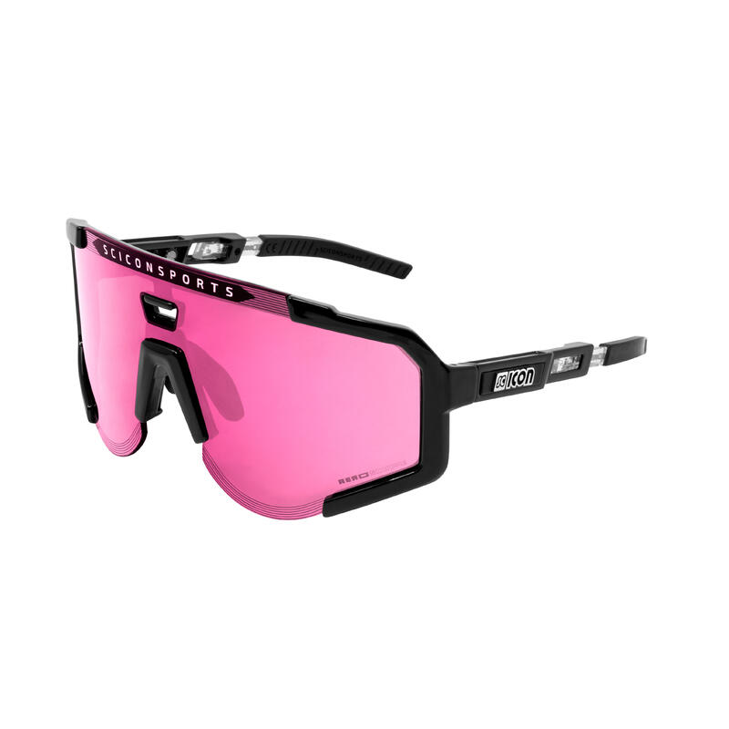 Scicon Aeroscope Lunettes de Sports (Noir Brillant/Rose)