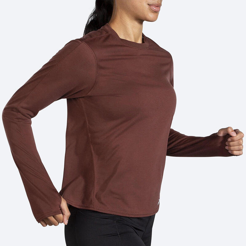 Women Distance Running Long Sleeve - Run Raisin Red