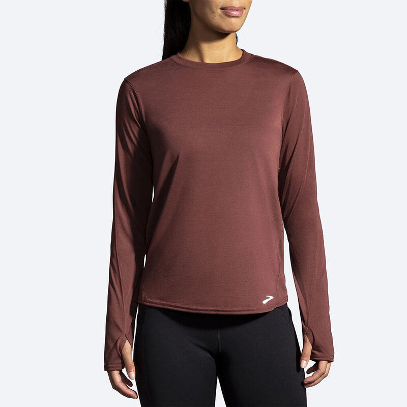 Women Distance Running Long Sleeve - Run Raisin Red