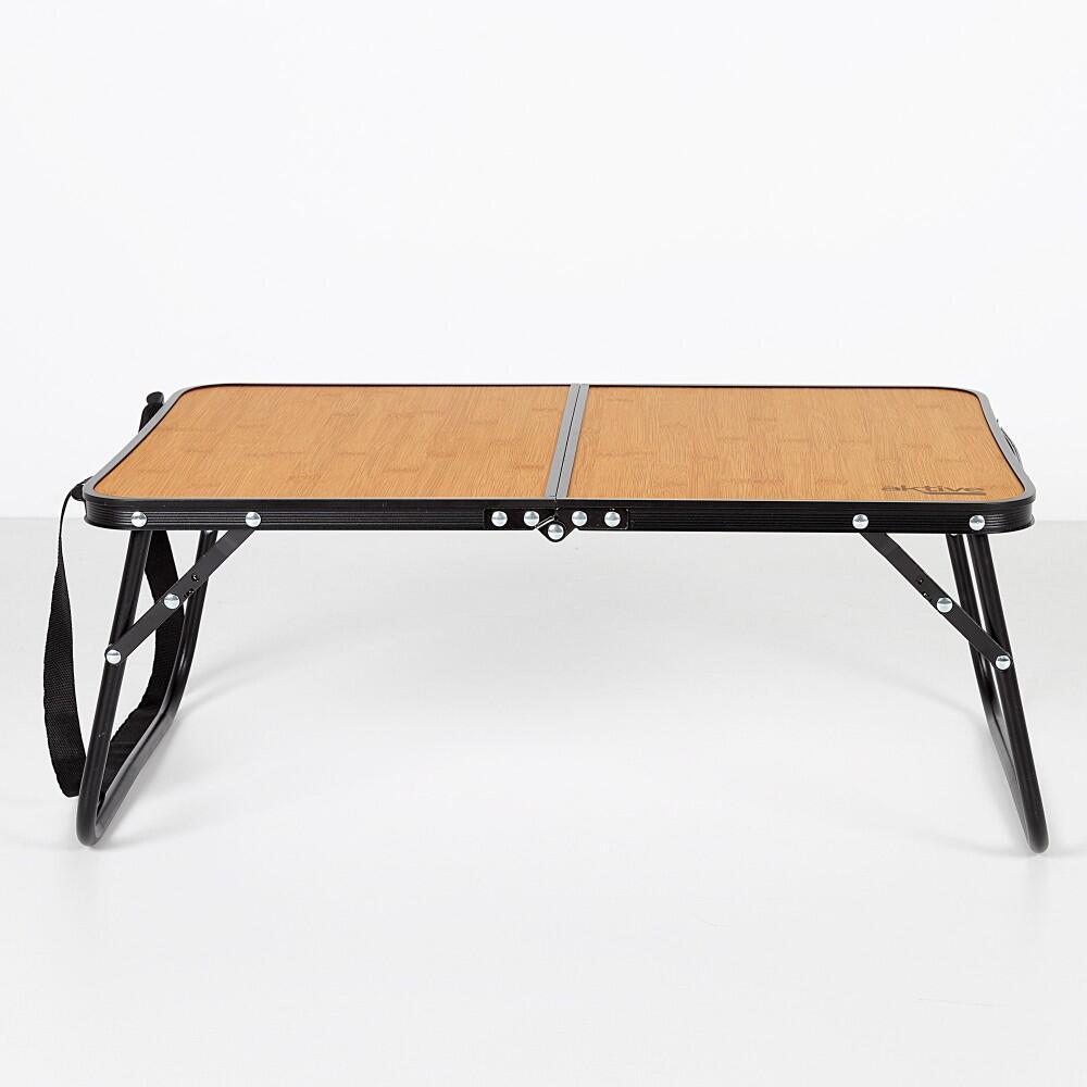 Table de camping pliable effet bambou avec poignées de transport, 60x40x25 cm 2/7