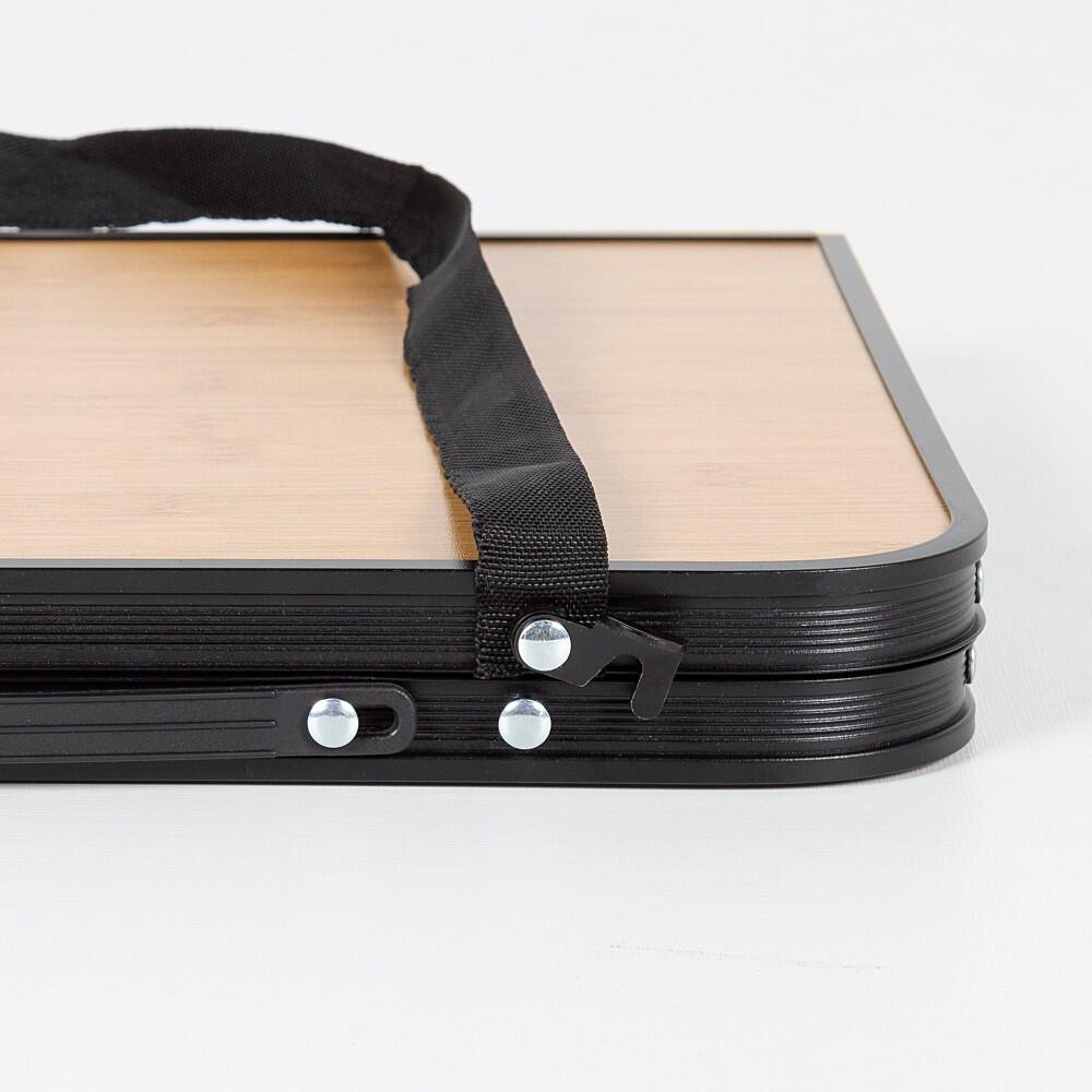 Table de camping pliable effet bambou avec poignées de transport, 60x40x25 cm 6/7