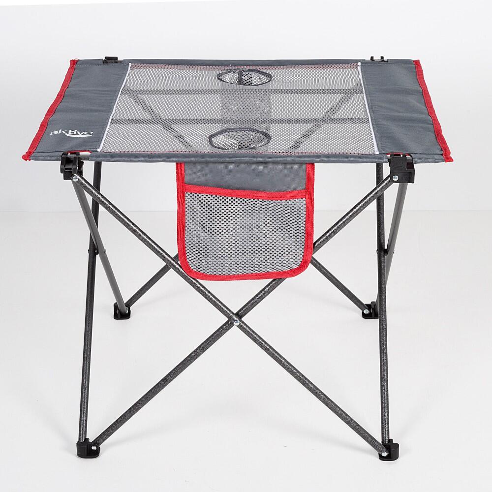Table pliante de camping avec porte-gobelets et poche Aktive 2/7