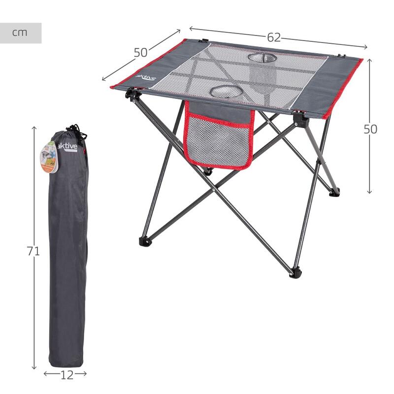 AKTIVE - Table de Camping Pliante 61 x 50 x 51 cm
