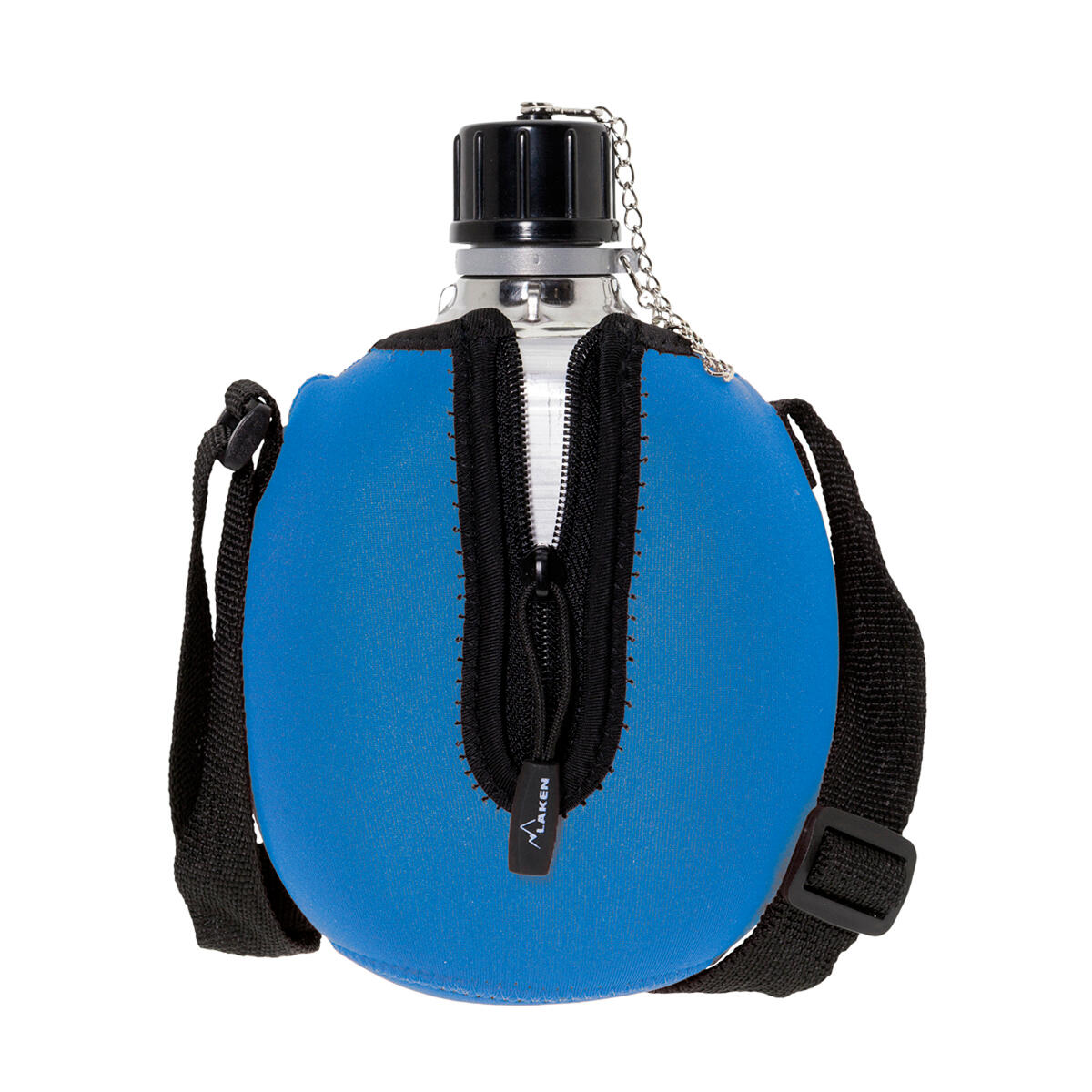 CANTIMPLORA CLÁSICA ALUMINIO FUNDA NEOPRENO AZUL TAPÓN PLÁSTICO LAKEN 1 L 2/2