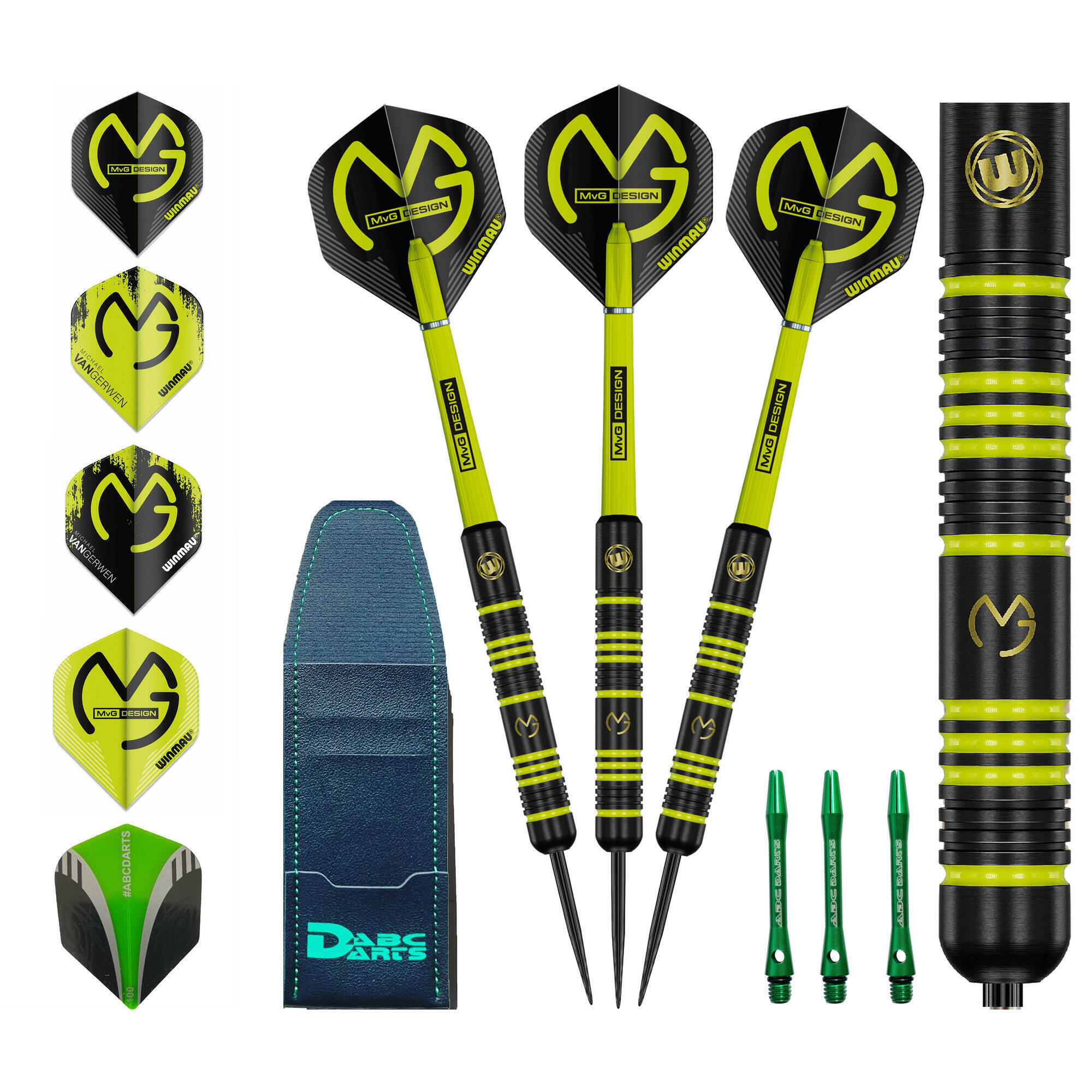 ABC DARTS Michael van Gerwen Dartpijlen Brass 24 gram + 4 sets Michael van Gerwen Flights