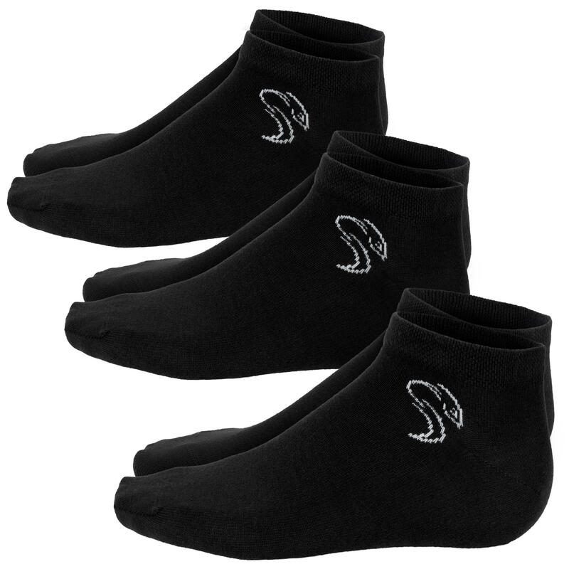 Calcetines cortos, 3 pares, Mujer y hombre, Negro