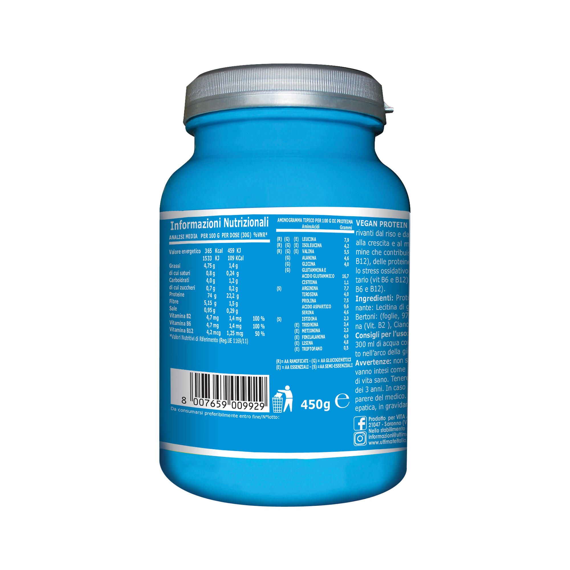 Integratore alimentare - VEGAN PROTEINE CACAO - 450g 3/7
