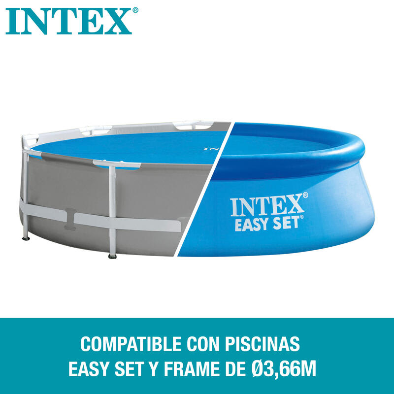 Cobertor solar Intex piscinas Easy Set/Metal Frame Ø366 cm