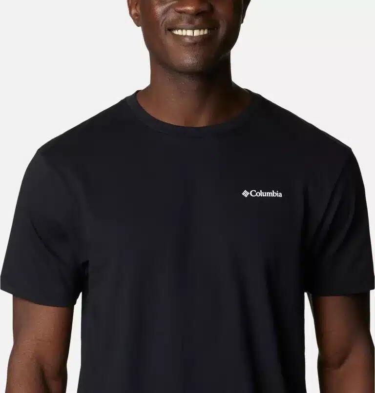 Camiseta fitness para hombre Columbia logo básico negra algodón 2/6
