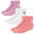 Quarter Sneaker Socken | 3 Paar | Damen und Herren | Weiß/Rosa/Aprikot