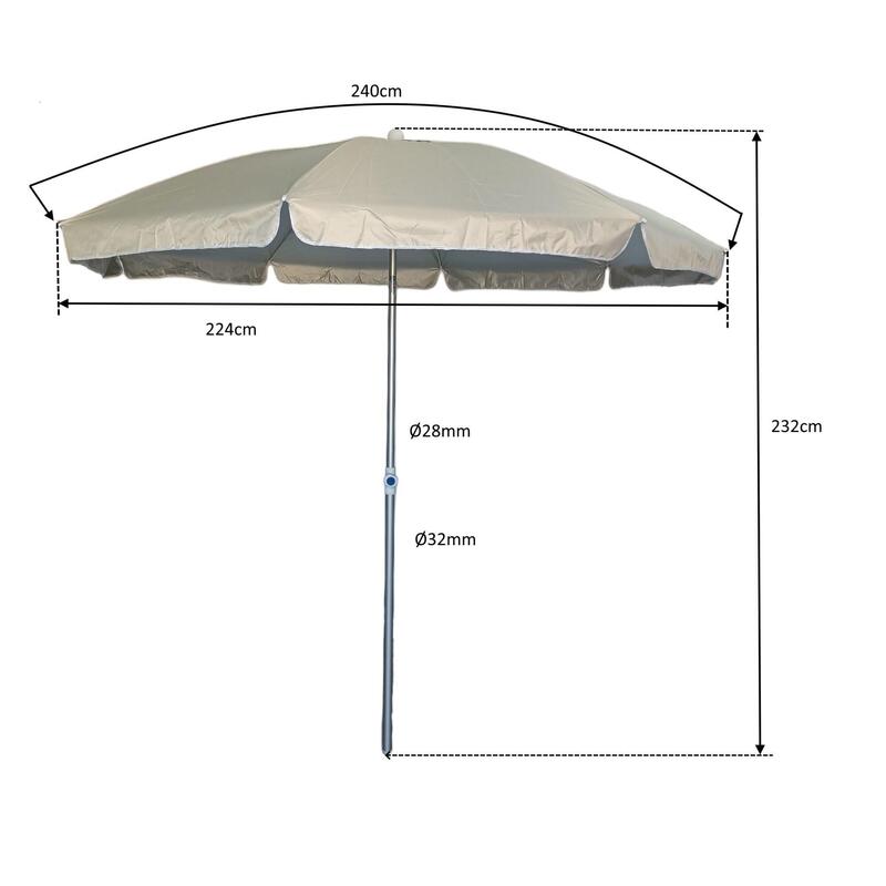 Sombrilla de Aluminio 240cm Mallorca UPF50+ Verde