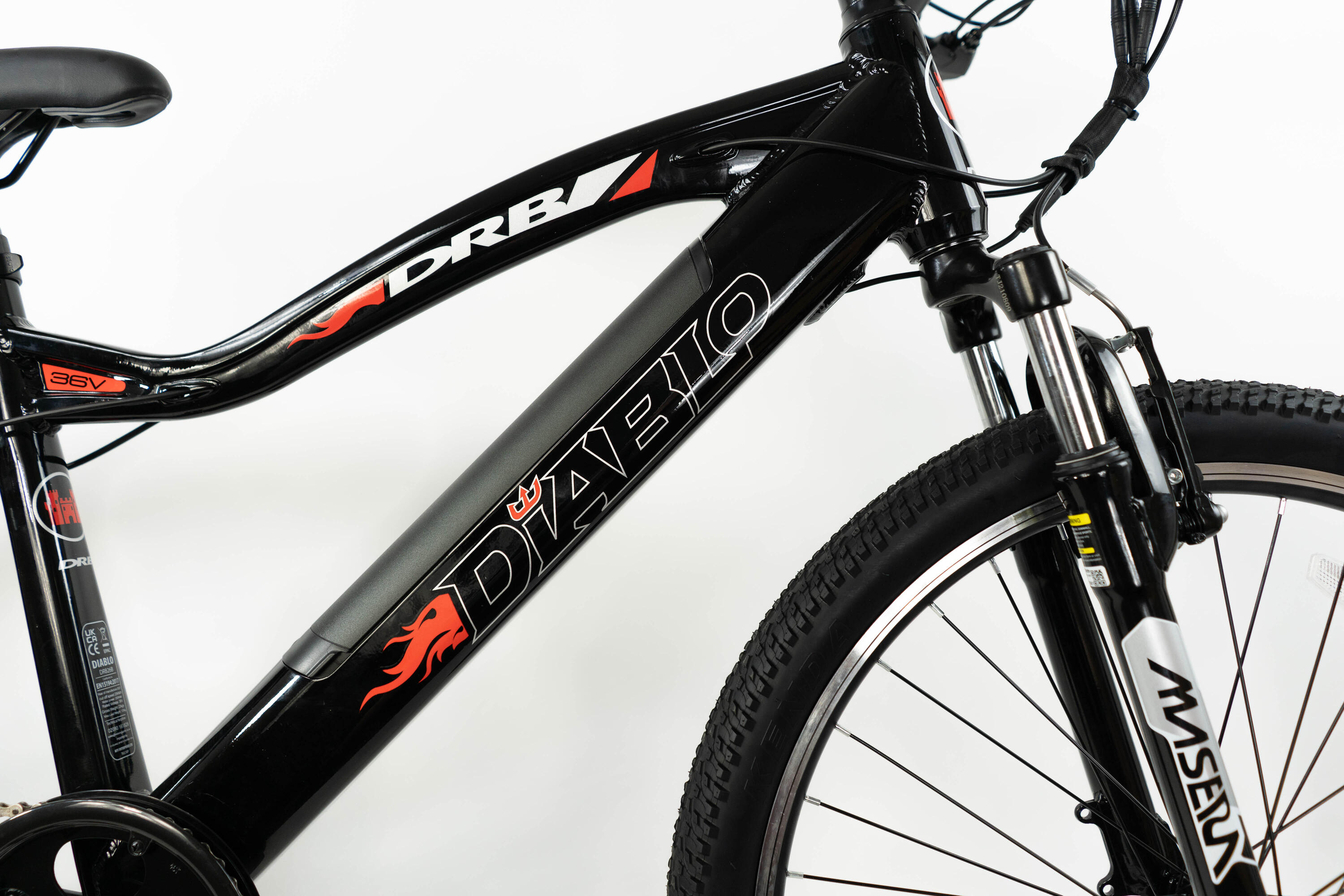 Dallingridge Diablo Hardtail  Electric Mountain Bike, 26" Wheel - Black/Red 2/7