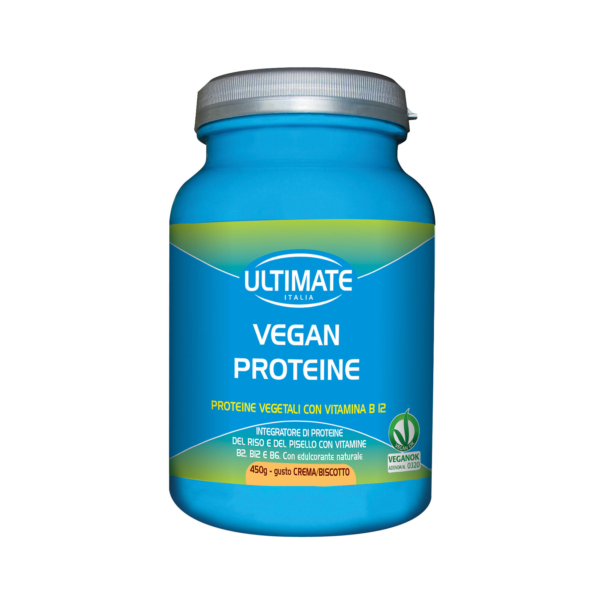 ULTIMATE ITALIA Integratore alimentare - VEGAN PROTEINE CREMA  BISCOTTO - 450g