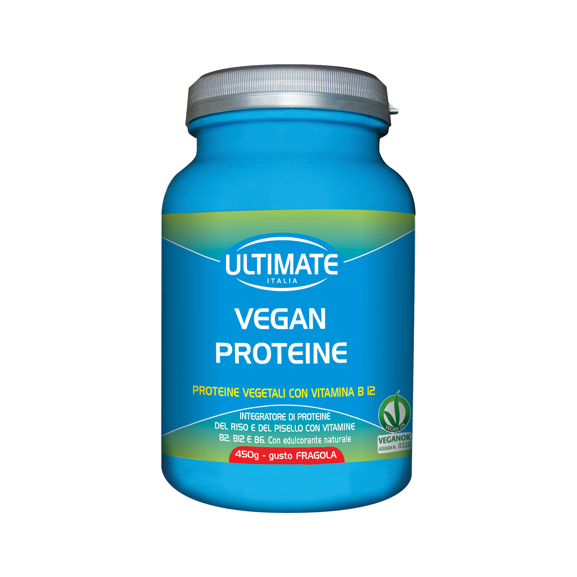 ULTIMATE ITALIA Integratore alimentare - VEGAN PROTEINE FRAGOLA - 450g