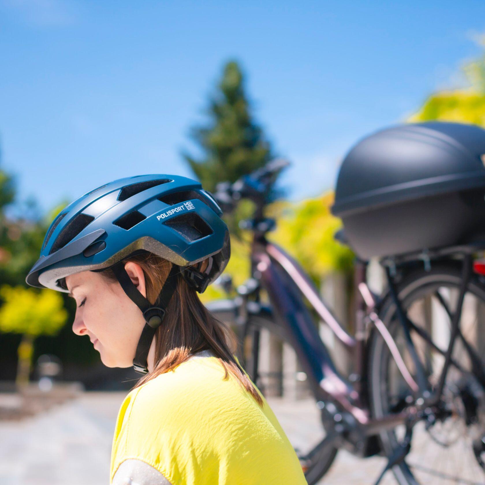 CITY MOVE Capacete de Ciclismo Urbano- Estiloso,Seguro para Cidade Azul Mate 5/6