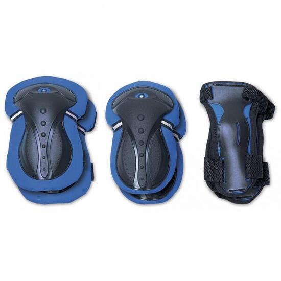 Set 3 protections enfant XS (coudes, genoux, poignets) - Bleu marine