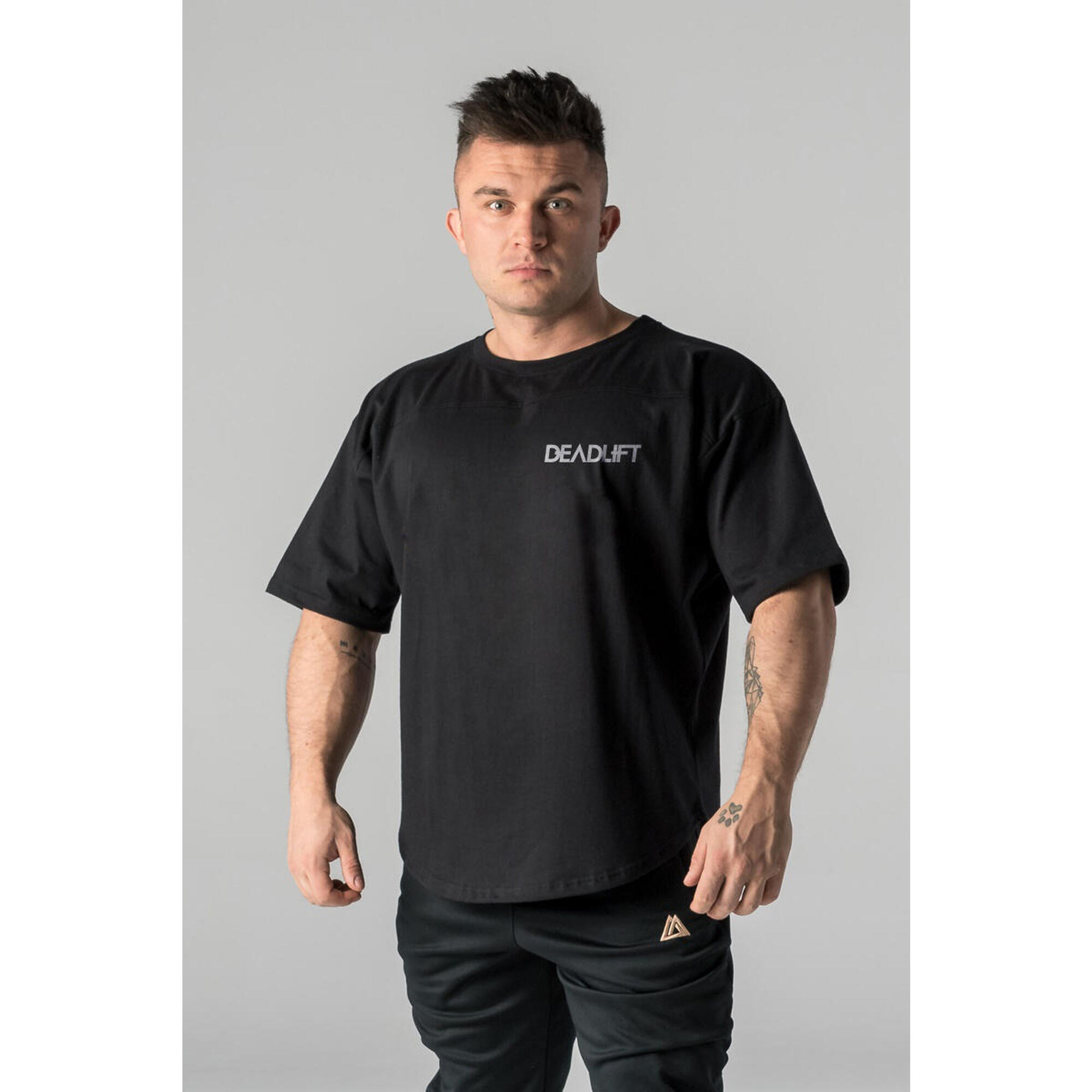 T-shirt oversize sportowy DEADLIFT unisex czarny