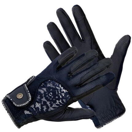 Damen Reithandschuhe EQUESTRIAN QUEEN Rantau schwarz/dunkelblau/weiß