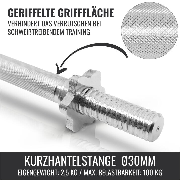 Dumbellset 27,5 kg - Halterset - Gripper Gietijzer - Zwart - 30 mm