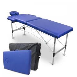 Table de massage pliable Portable Hauteur réglable Appui-tête 186x60 cm