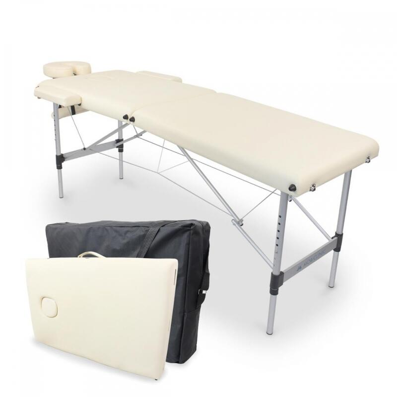 Table de Massage Pliante Aluminium Portable Réglable Hauteur Appui-tête