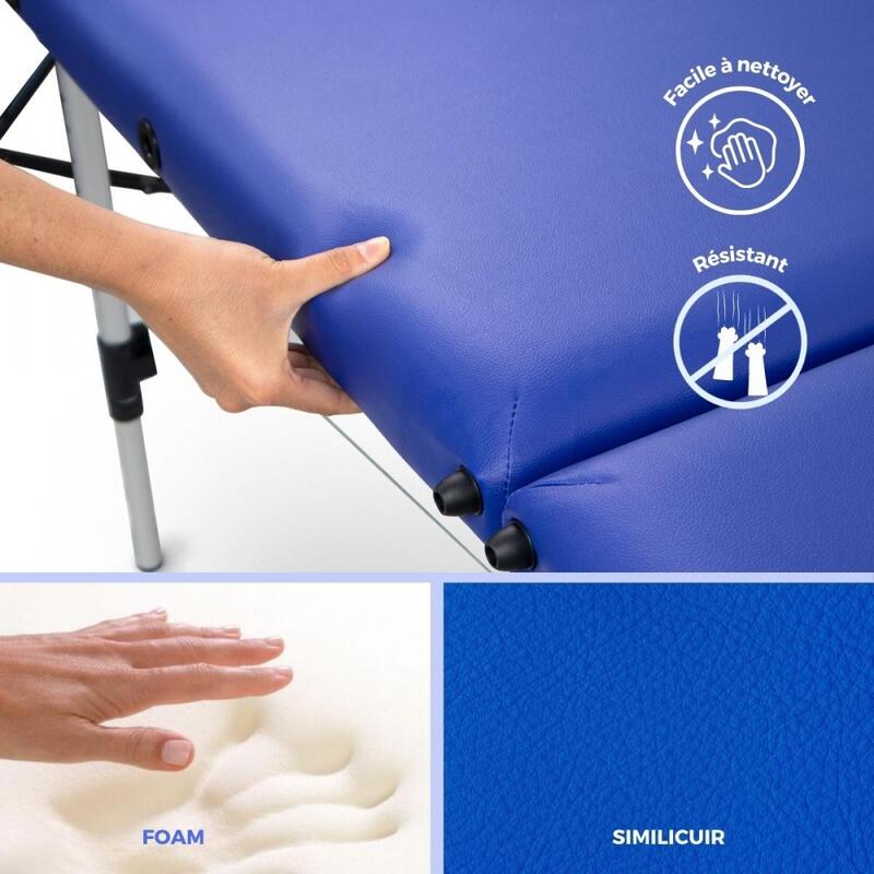 Table de massage pliable Portable Hauteur réglable Appui-tête 186x60 cm