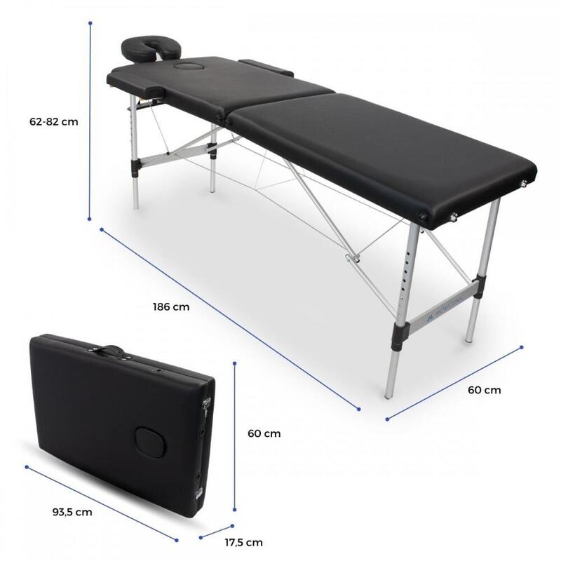 Table de Massage Pliante Aluminium Réglable Massagetafel Sac de Transport