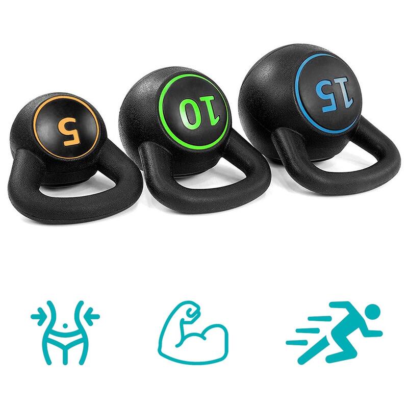 Set gantere Kettlebell, 3 piese
