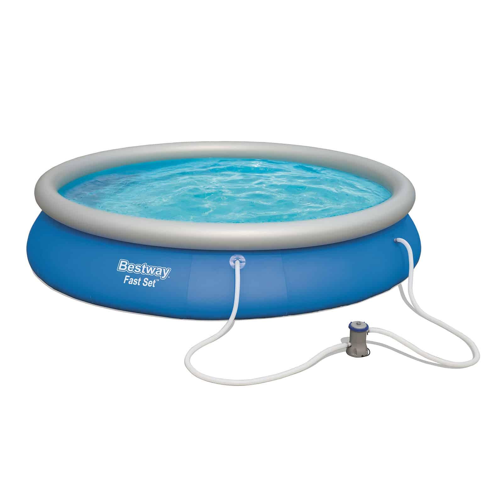 Bestway Piscine gonflable ronde Bestway Fast Set 457 x 84 cm bleu 1/7