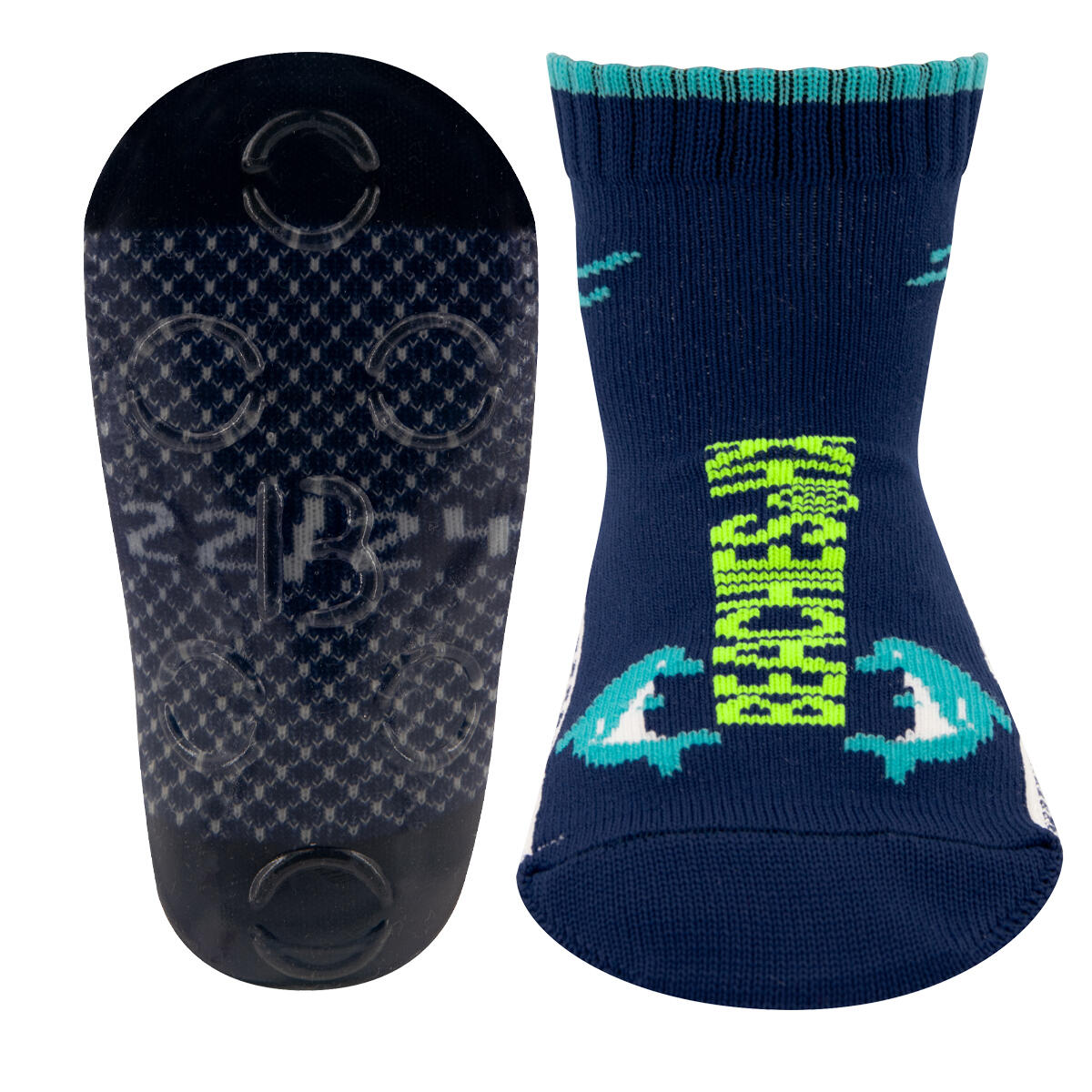 Beachies - Chaussettes D'Eau/chaussettes De Plage - Dauphin Bleu - Enfants - Chaussettes Piscine - Bleu - 28/32 - Decathlon