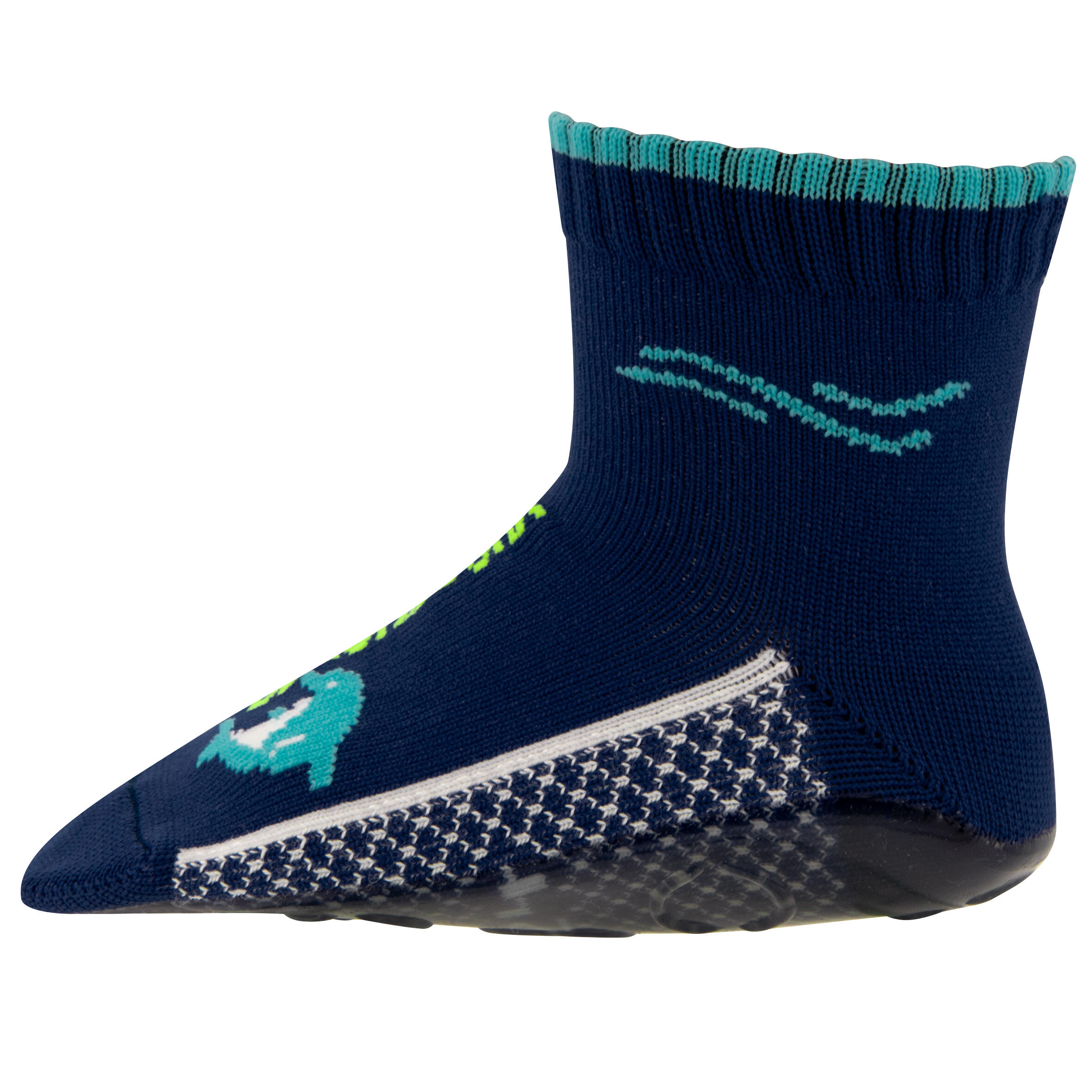 Chaussettes d'eau/Chaussettes de plage - Dauphin turquoise - Enfants 3/8
