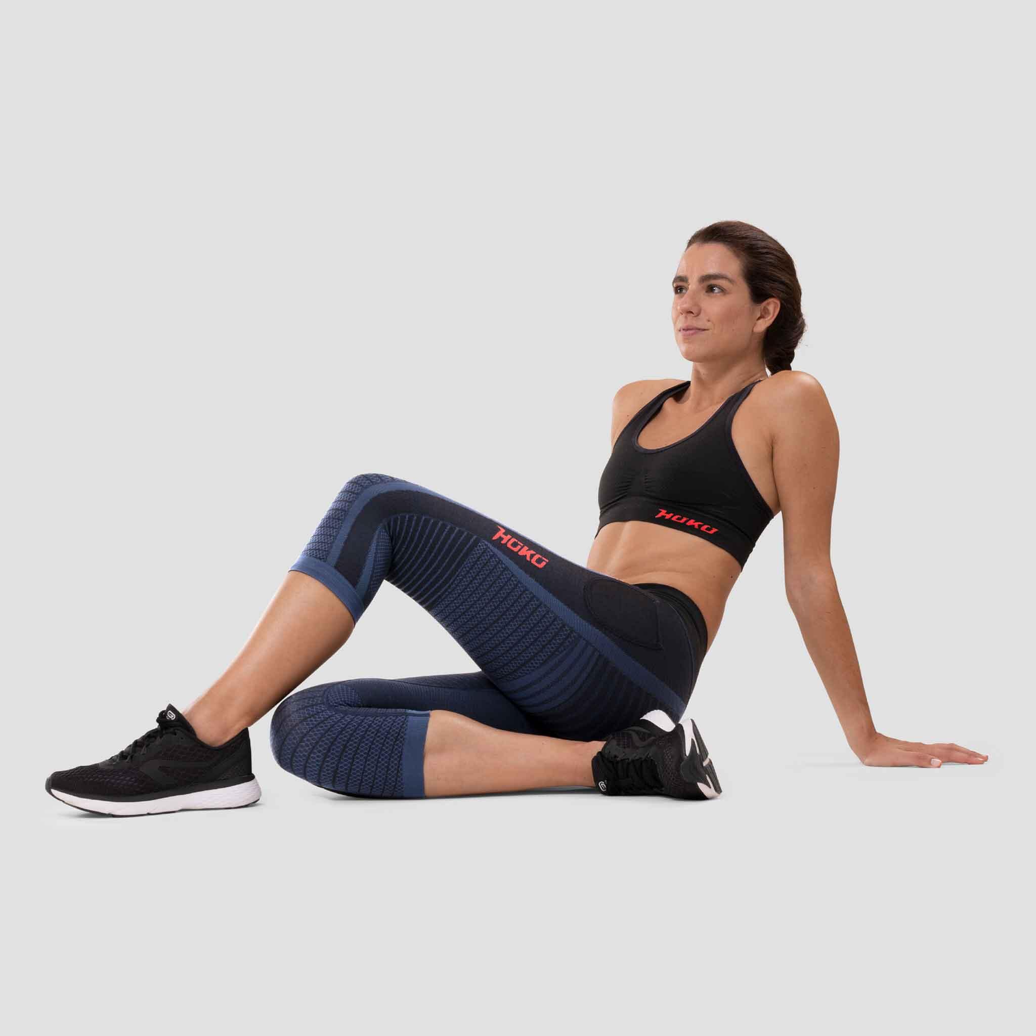 Mallas Running Fitness Piratas Mujer Hoko Kada Navy Decathlon