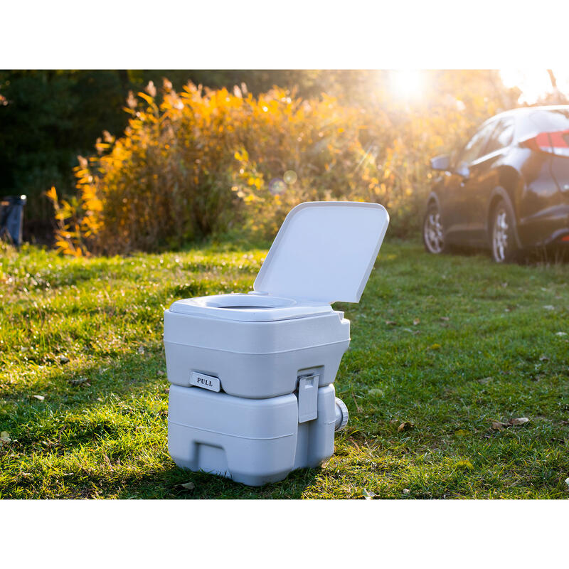 Toilette Portable 20L pour Camping-Car, WC avec Chasse d'Eau 13L Camry